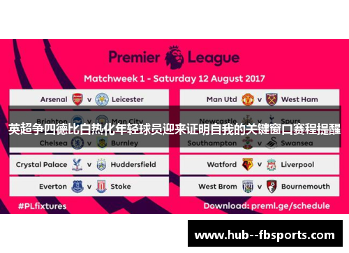 英超争四德比白热化年轻球员迎来证明自我的关键窗口赛程提醒 英超争四德比白热化年轻球员迎来证明自我的关键窗口赛程提醒